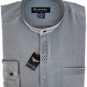 Selected Men's Designer Collection Casual Shirt Mid Gray Made in Korea Size S